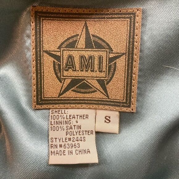 NWOT Vintage Ami Alexandre Matiussi Small grey genuine leather jacket for women - Picture 4 of 5